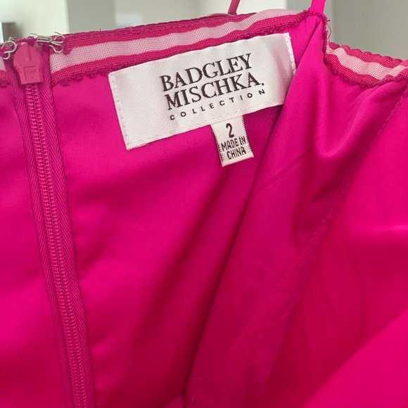 Bright Pink BADGLEY MISCHKA Ballgown Dress - Picture 10 of 15